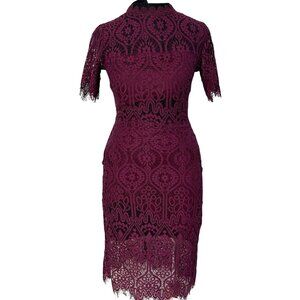 Miami XXS Burgundy Lace Bodycon Dress
